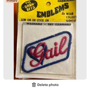 Emblems Patch 'The Show Offs' vintage 70s name Gail